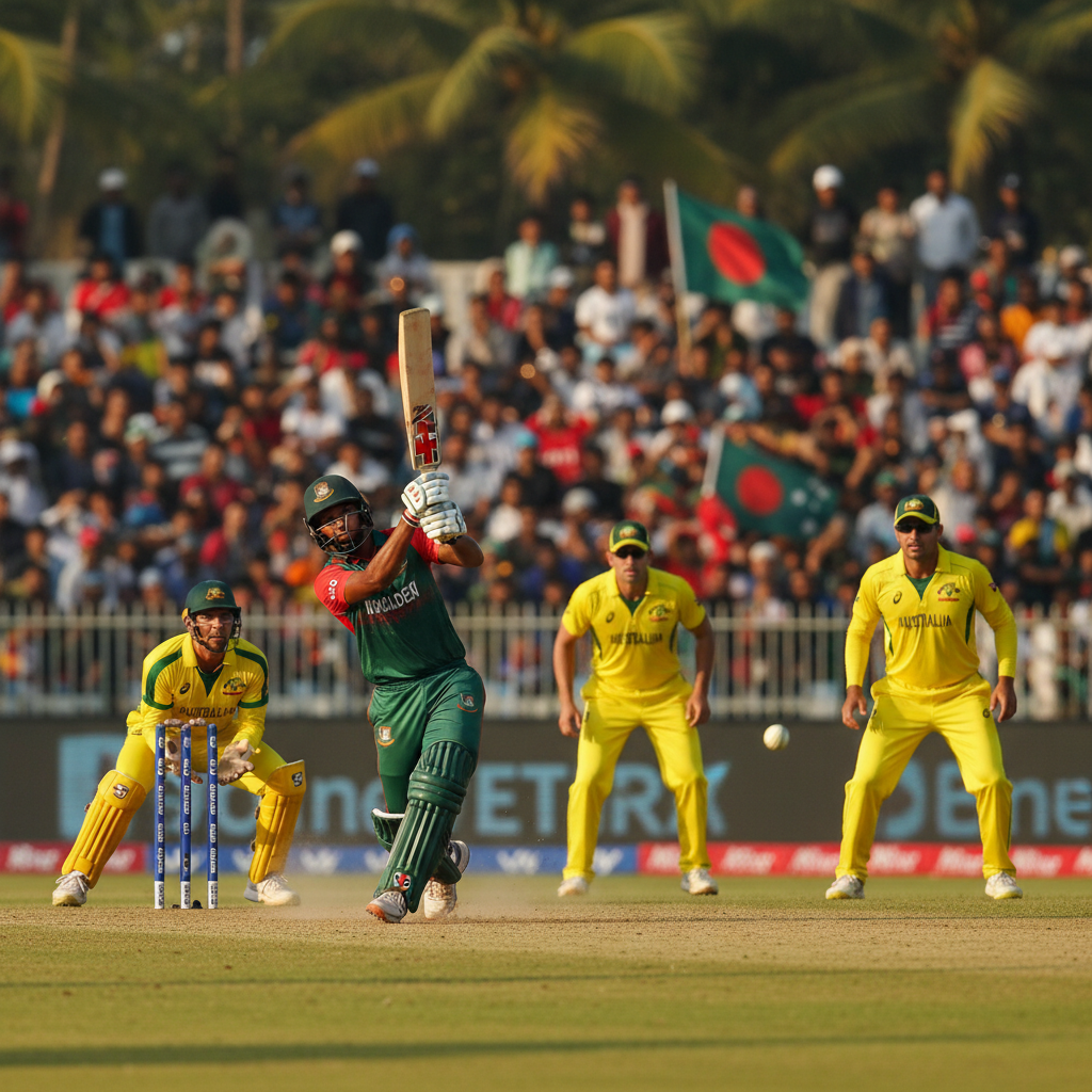 Bangladesh Hold Advantage Over Australia on Day Two