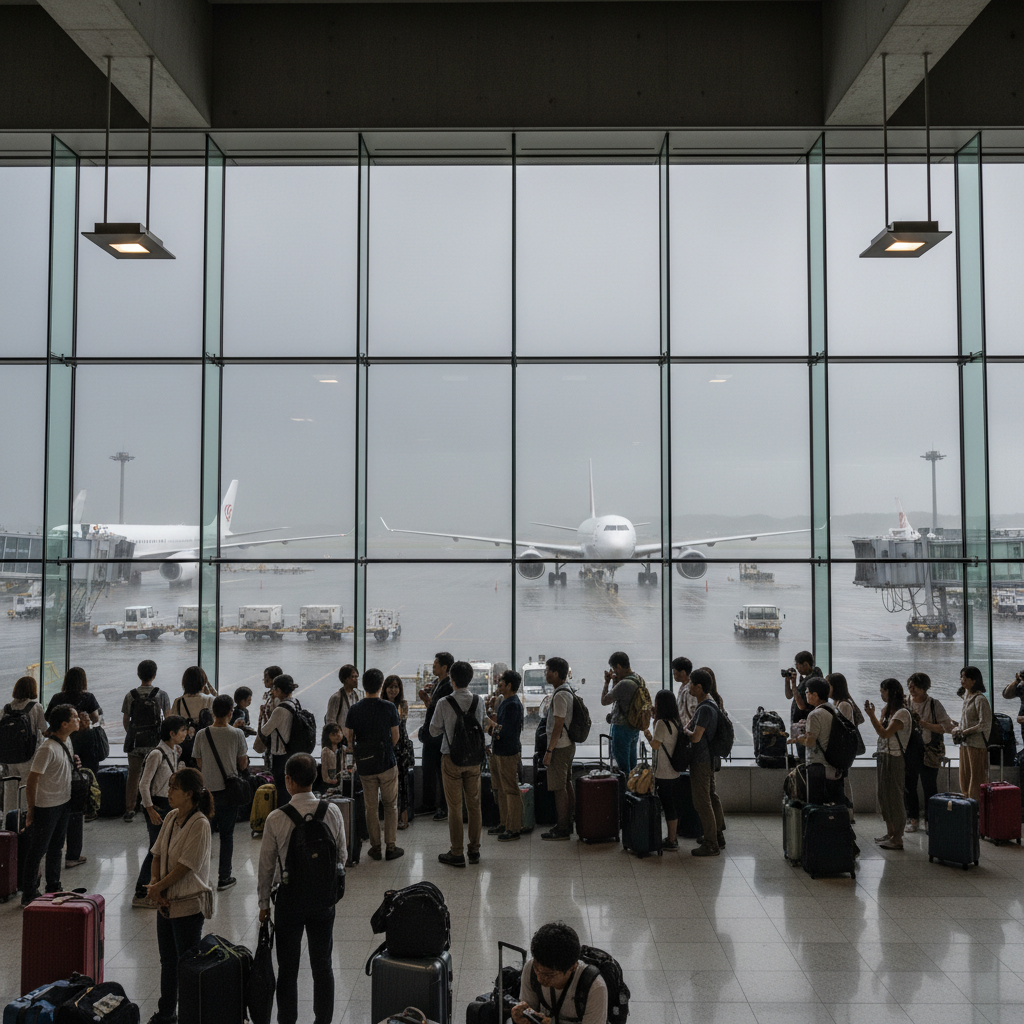Record Rain Hits Japan Leaving Thousands Stranded at Narita